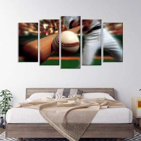 Baseball Homerun Swing Canvas Wall Art