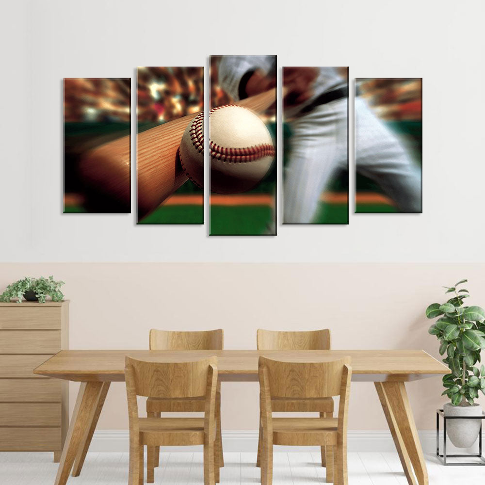 Baseball Homerun Swing Canvas Wall Art