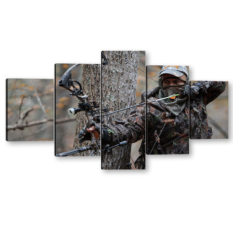 5 Piece Bow Hunter Ready to Shoot Canvas Wall Art