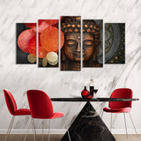 5 Piece Buddha Buddhism Portrait Canvas Wall Art