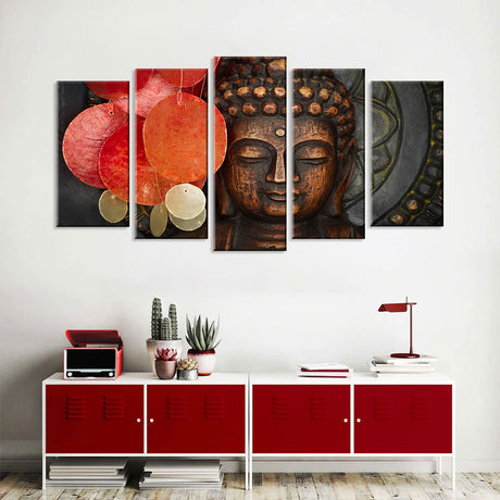 5 Piece Buddha Buddhism Portrait Canvas Wall Art