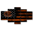 5 Piece Chicago Bears in American Flag Canvas Wall Art