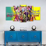 Colorful Bulldog 5-Piece Canvas Wall Art