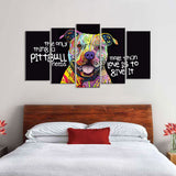 Colorful Pitbull 5-Piece Canvas Wall Art