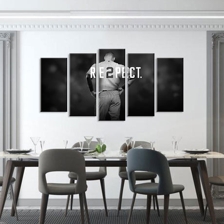 5 Piece Derek Jeter Respect Tribute Canvas Wall Art