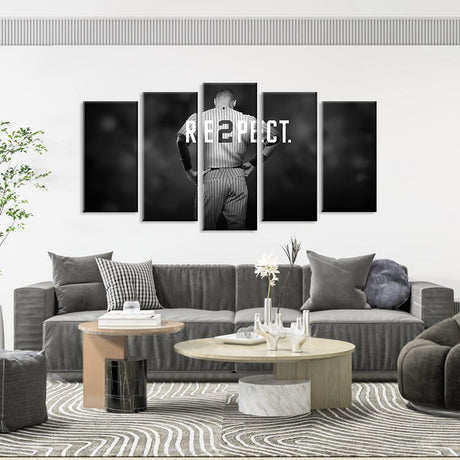 5 Piece Derek Jeter Respect Tribute Canvas Wall Art