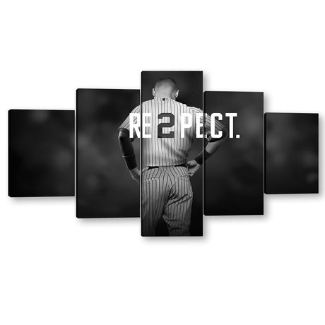 5 Piece Derek Jeter Respect Tribute Canvas Wall Art