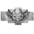 5 Piece Devil with Big Horns Canvas Wall Art