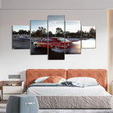 5 Piece Drag Race Car Canvas Wall Art