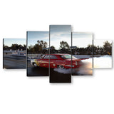 5 Piece Drag Race Car Canvas Wall Art