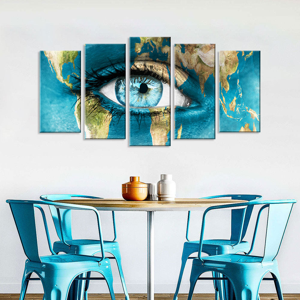 5 Piece Eye of the World Canvas Wall Art