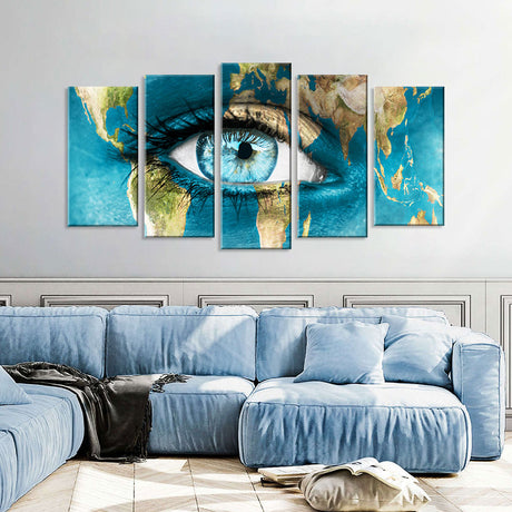 5 Piece Eye of the World Canvas Wall Art