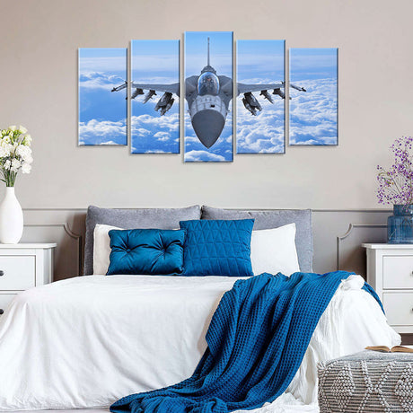 5 Piece F16 Fighting Falcon Canvas Wall Art