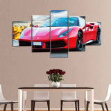 5 Piece Ferrari 488 GTB On Road Canvas Wall Art