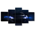 5 Piece Futuristic Sports Car in Darkness Canvas Wall Art