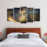 5 Piece Game of Thrones World Map Canvas Wall Art