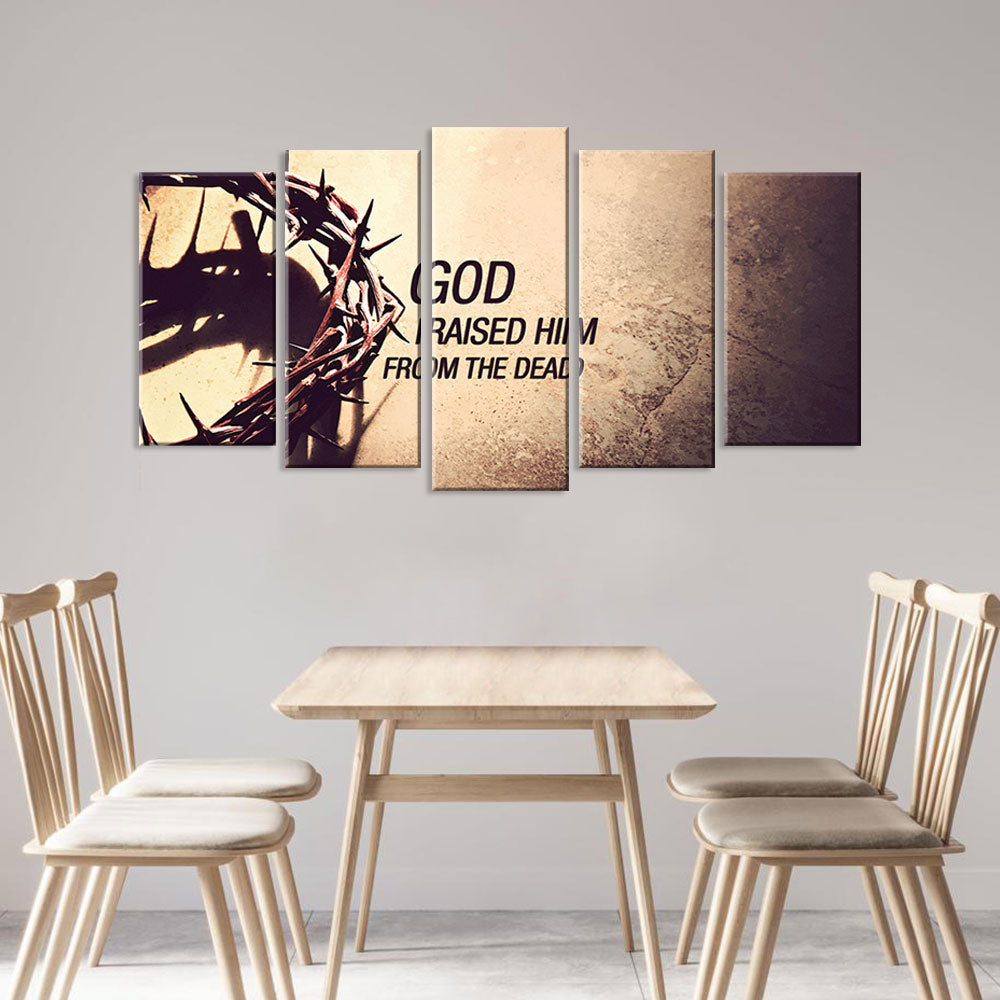 5 Piece God Raised Him from the Dead Canvas Wall Art