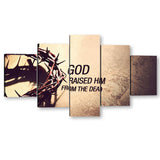 5 Piece God Raised Him from the Dead Canvas Wall Art