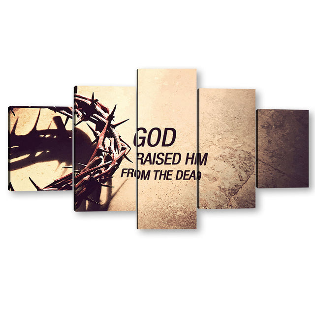 5 Piece God Raised Him from the Dead Canvas Wall Art