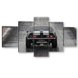 5 Piece Gray Drag Racing Car Canvas Wall Art