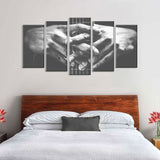 5 Piece Guitarist Hands on Guitar Canvas Wall Art