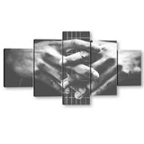 5 Piece Guitarist Hands on Guitar Canvas Wall Art