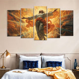 5 Piece Heavenly Sky Jesus Christ Canvas Wall Art