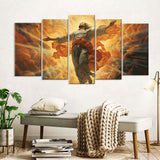 5 Piece Heavenly Sky Jesus Christ Canvas Wall Art