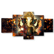 5 Piece Hindu God Ganesh Canvas Wall Art