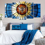 5 Piece Holy Dove Chapel Canvas Wall Art