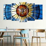 5 Piece Holy Dove Chapel Canvas Wall Art