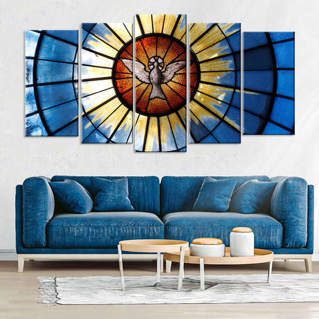 5 Piece Holy Dove Chapel Canvas Wall Art