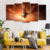 5 Piece Holy Spirit White Dove Canvas Wall Art