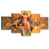 5 Piece Holy Virgin Mary Assumption Canvas Wall Art