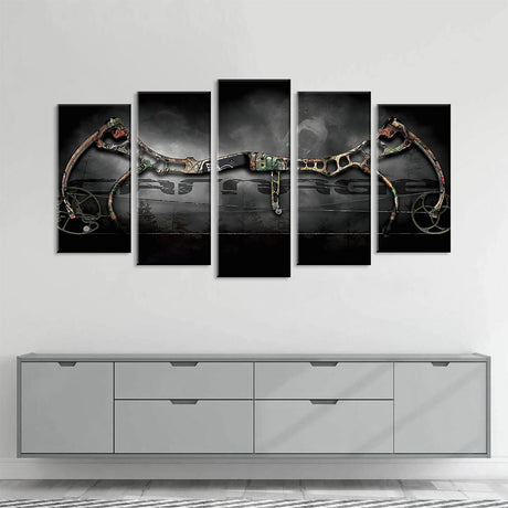 5 Piece Hunting Bow Canvas Wall Art