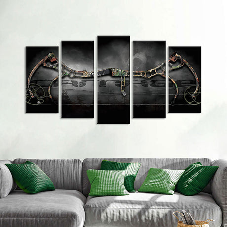 5 Piece Hunting Bow Canvas Wall Art