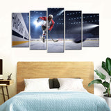 5 Piece Ice Hockey Goal Shot Canvas Wall Art