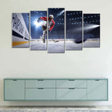 5 Piece Ice Hockey Goal Shot Canvas Wall Art