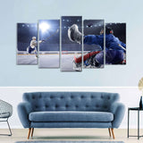 5 Piece Ice Hockey Offensive and Defensive Play Canvas Wall Art