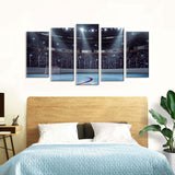 5 Piece Icy Hockey Arena Canvas Wall Art