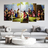 5 Piece Jesus Children of the World Canvas Wall Art