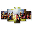 5 Piece Jesus Children of the World Canvas Wall Art