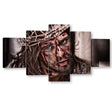 5 Piece Jesus with Crown of Thorns Canvas Wall Art