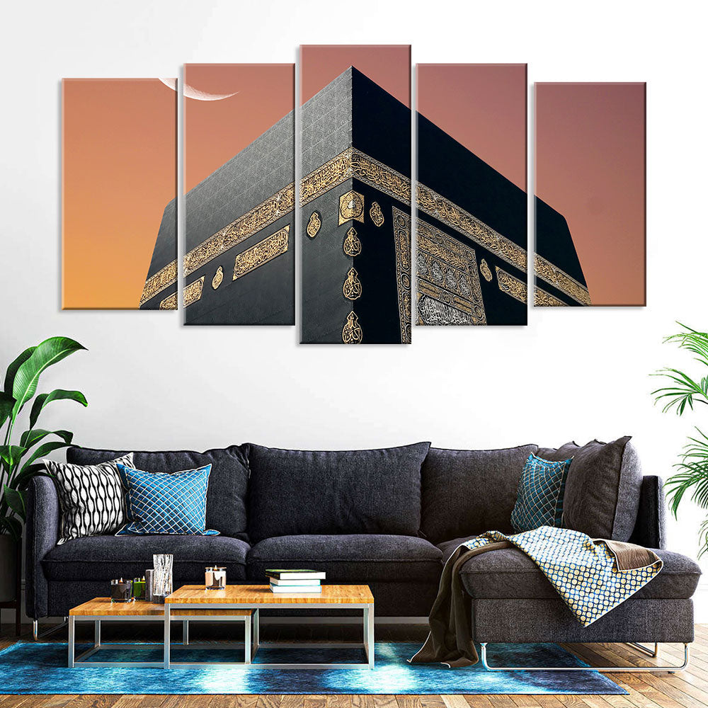 5-Panel Kaaba Canvas Wall Art