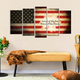 5 Piece Land of the Free American Flag Canvas Wall Art