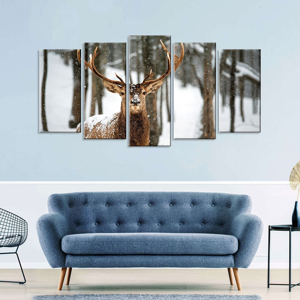 5 Piece Mad Masters Reindeer Canvas Wall Art