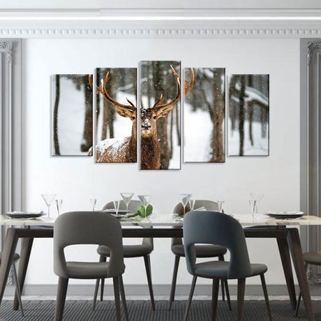 5 Piece Mad Masters Reindeer Canvas Wall Art