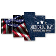 5 Piece Memorial Day – American Flag Canvas Wall Art