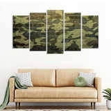 5 Piece Military Brick Wall Canvas Wall Art