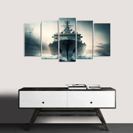 5 Piece Military Ship Deck Canvas Wall Art